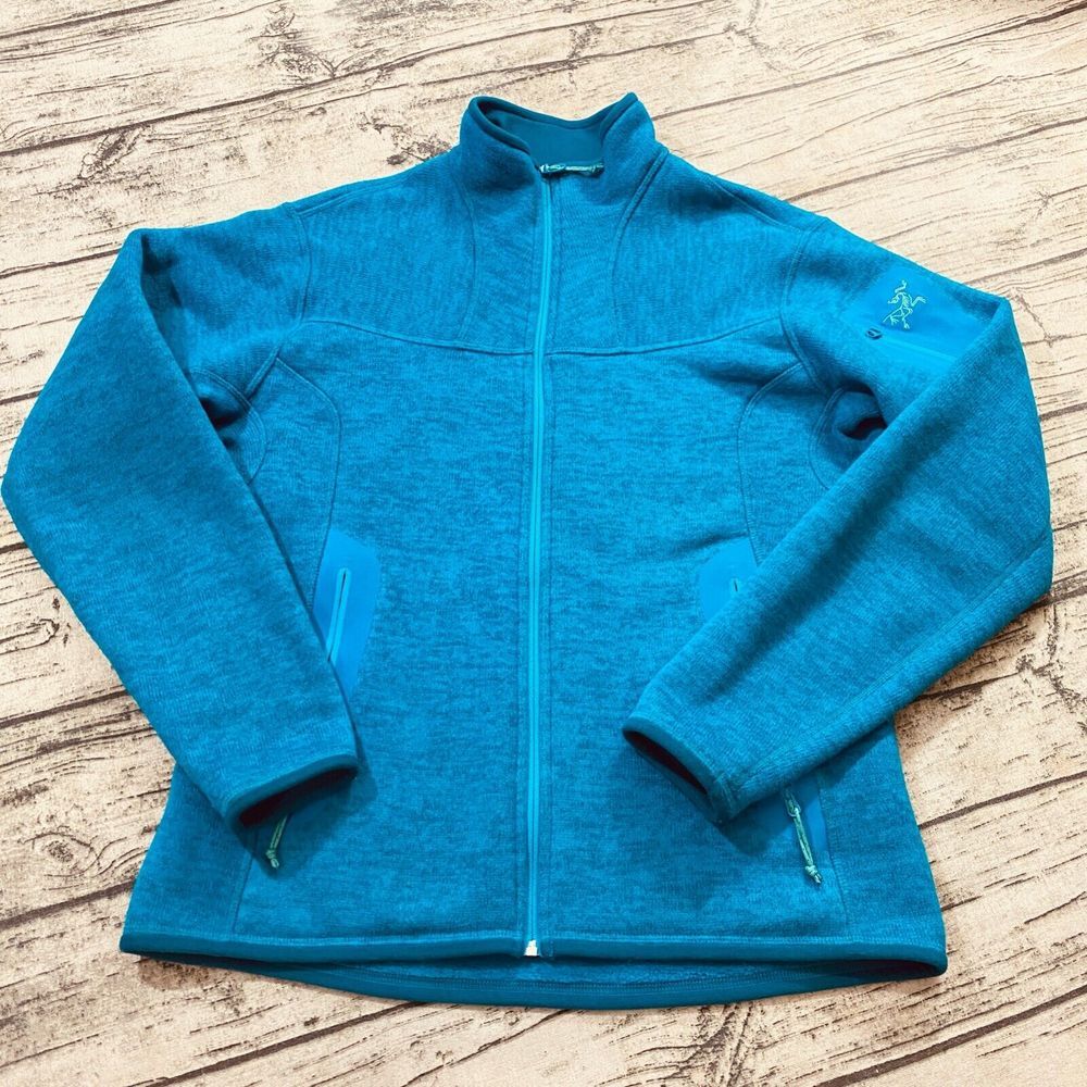 Arcteryx Womens Covert Cardigan Size L Polartec Fleece Full Zip Midweight Blue - Picture 3 of 12